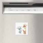 Two Cute Happy Cartoon Goats Magnet (Insitu (Vaatwasser))