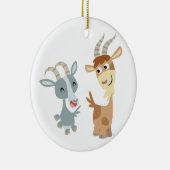 Two Cute Happy Cartoon Goats Ornament (Rechts)