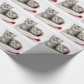 Two Cute Kerstmis Kitten Cadeaupapier (Hoek)