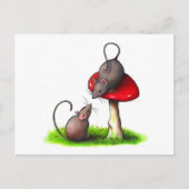 Two Cute Little Mice and a Toadstool: Artwork Briefkaart (Voorkant)