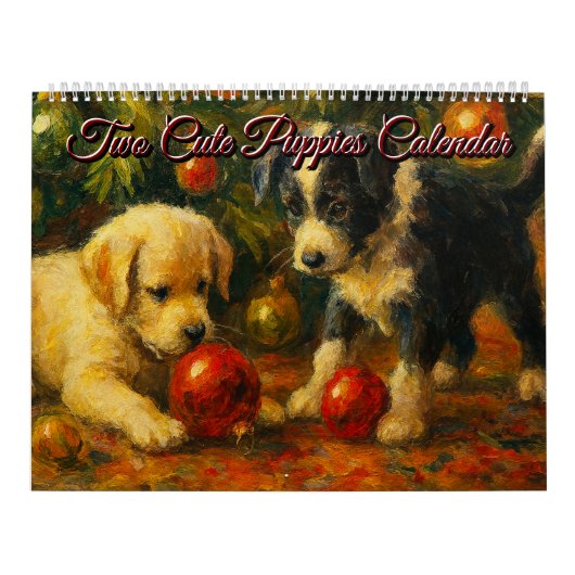 Two Cute Puppies Calendar Kalender (Hoes)