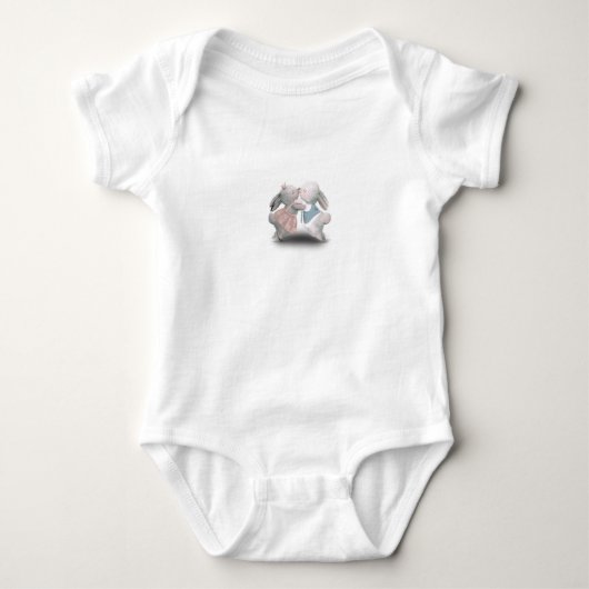 Two Cute Rabbits Illustration Sweet Baby Animals Romper (Voorkant)