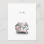 Two Cute Rabbits Sweet Valentine Love Card Briefkaart (Voorkant)