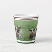 Two Cute White-Brown Cows Design Latte Mok (Voorkant)