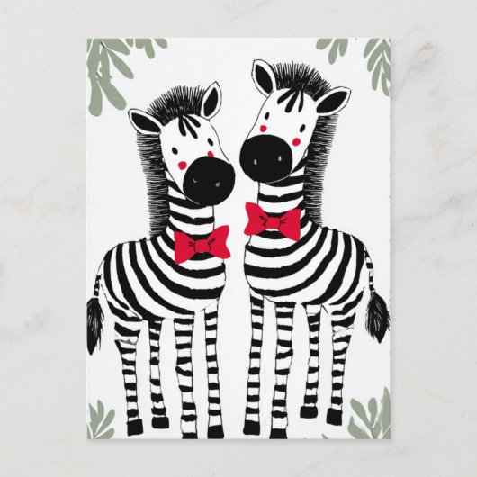 Two Cute Zebras Briefkaart (Voorkant)