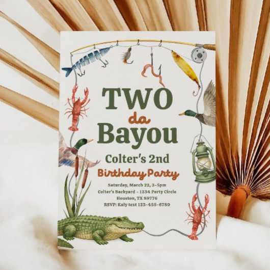Two Da Bayou Birthday Invitation Kaart