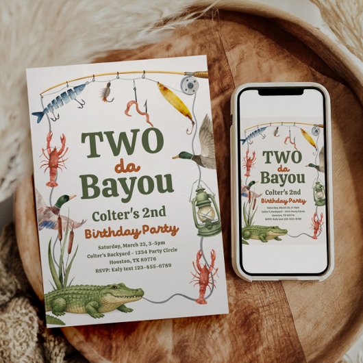 Two Da Bayou Birthday Invitation Kaart