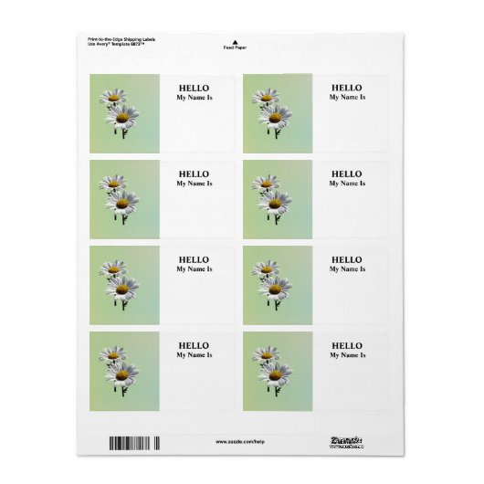 Two Daisies in Sunshine Etiket (Full Sheet)