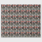 Two Dalmatian Dogs Holding a Fireman Hose Cadeaupapier (Vlak)