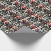 Two Dalmatian Dogs Holding a Fireman Hose Cadeaupapier (Hoek)