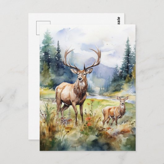 Two Deer Briefkaart (Voorkant / Achterkant)