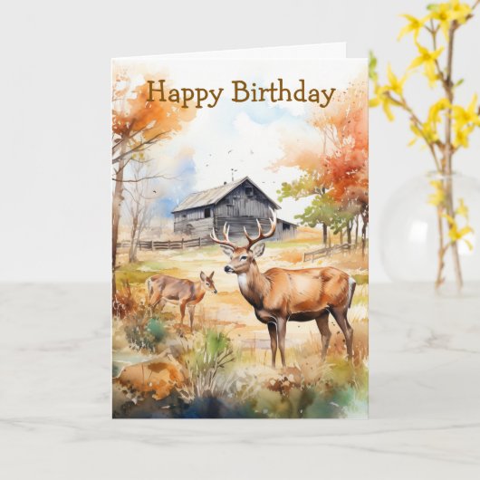 Two Deer Kaart (Gele Bloem)