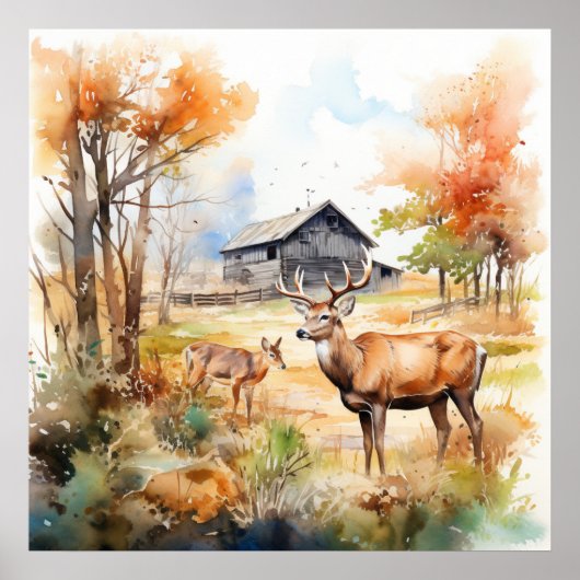 Two Deer Poster (Voorkant)