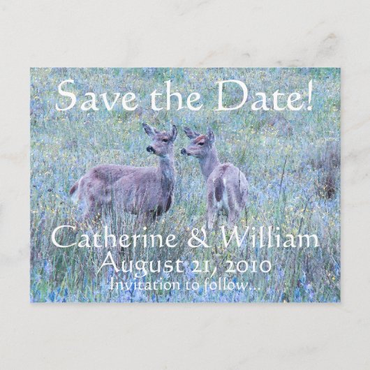 Two Deer Save the Date Briefkaart (Voorkant)