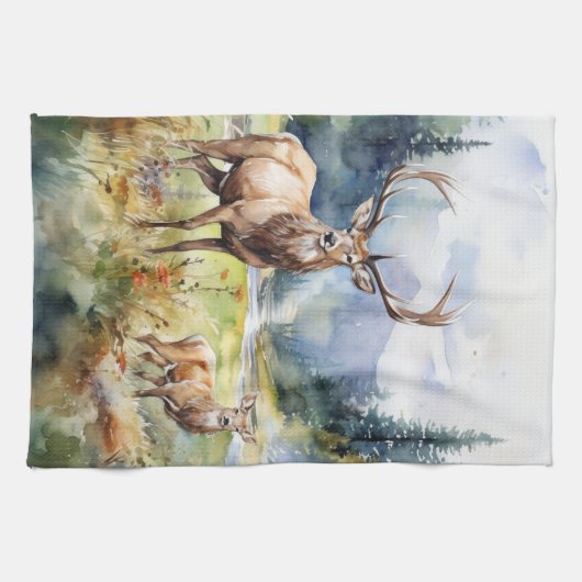 Two Deer Theedoek (Horizontaal)