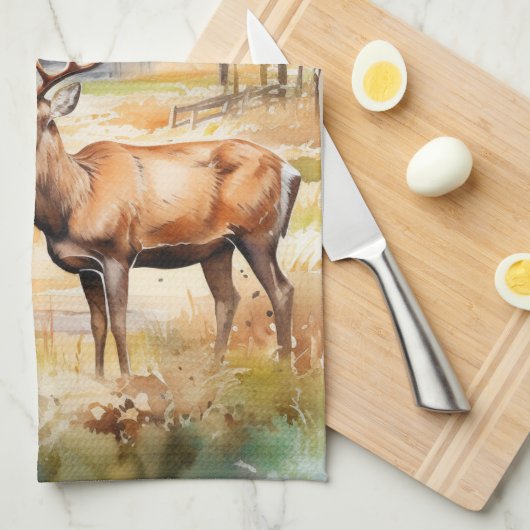 Two Deer Theedoek (Quarter Fold)