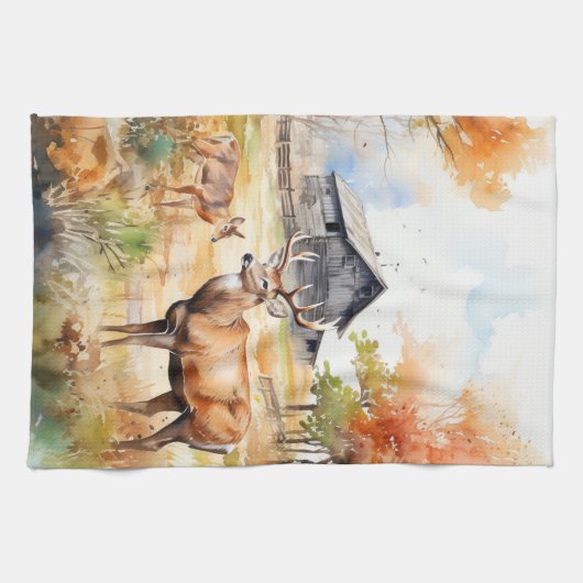 Two Deer Theedoek (Horizontaal)