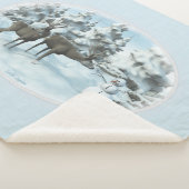 Two Deers en een Snowman Sherpa Blanket Sherpa Deken (3/4)