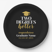 Two Degrees Hotter - Naam - Zwart Goud Afstuderen Papieren Bordje (Voorkant)