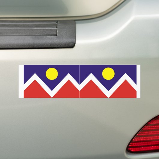TWO Denver, Colorado Flag Bumpersticker (Op auto)