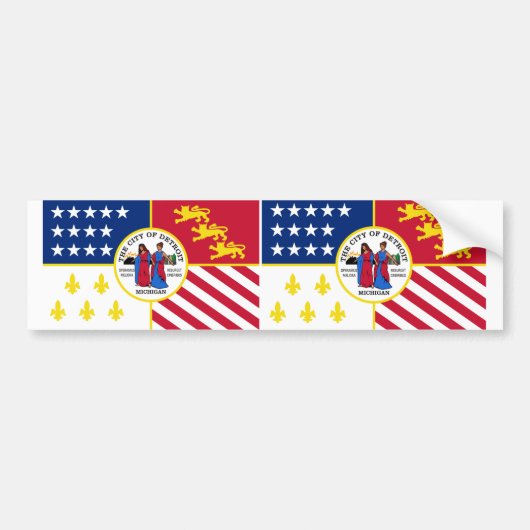 TWO Detroit Flag Bumpersticker (Voorkant)