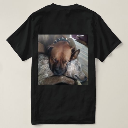 Two Dogs Cuddling Peacefully T-shirt (Design achterkant)