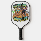 Two Dogs Drink Beer en draagt een zonnebril Pickleball Paddle (Voorkant)