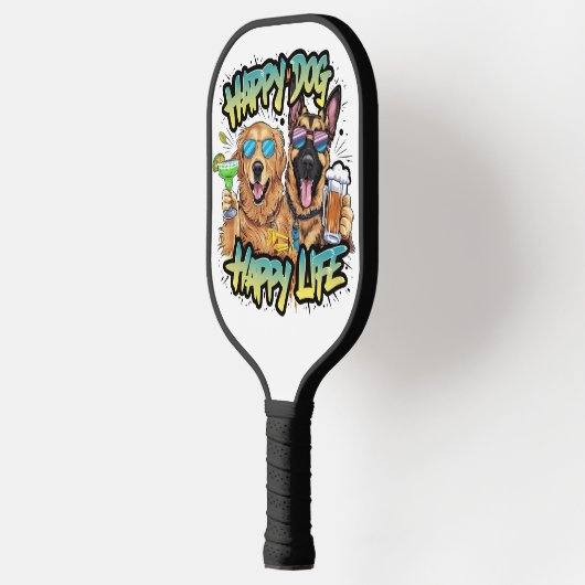 Two Dogs Drink Beer en draagt een zonnebril Pickleball Paddle (Links)