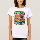 Two Dogs Drink Beer en draagt een zonnebril T-shirt (Voorkant)