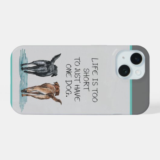 Two Dogs  iPhone 15 Case (Achterkant horizontaal)