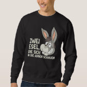 Two donkey who look into the eyes sarcasm trui (Voorkant)