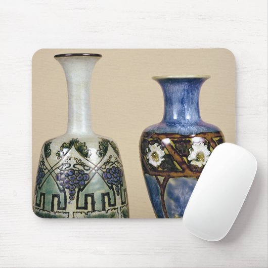 Two Doulton vases by Eliza Simmance, c.1880 Muismat (Met muis)