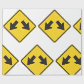 Two Downward Arrows Warning Road Sign Cadeaupapier (Vlak)