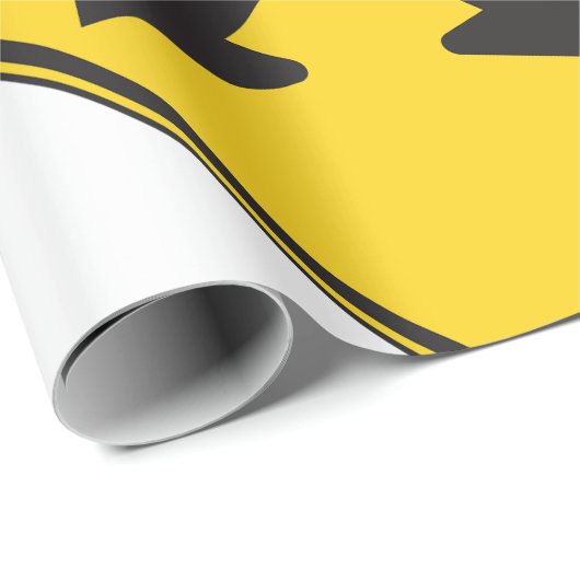 Two Downward Arrows Warning Road Sign Cadeaupapier (Rol Hoek)