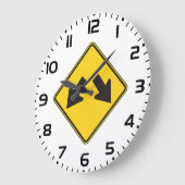 Two Downward Arrows Warning Road Sign Grote Klok (Hoek)