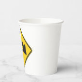 Two Downward Arrows Warning Road Sign Papieren Bekers (Links)