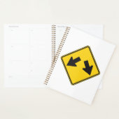 Two Downward Arrows Warning Road Sign Planner (Display)