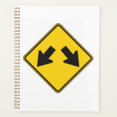Two Downward Arrows Warning Road Sign Planner (Voorkant)