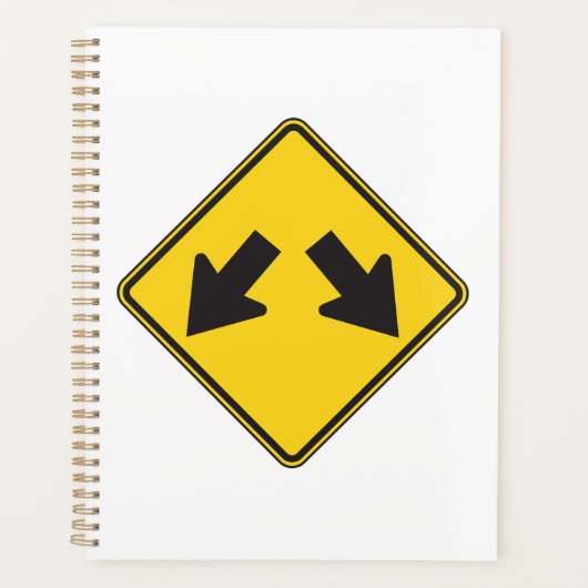 Two Downward Arrows Warning Road Sign Planner (Voorkant)