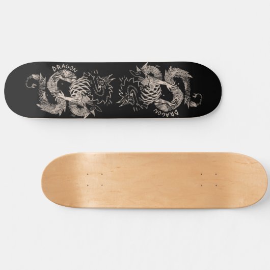Two dragon sketch persoonlijk skateboard (Horizontaal)