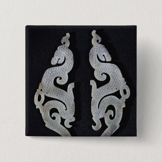 Two Dragons, c.475-221 BC Vierkante Button 5,1 Cm (Voorkant)