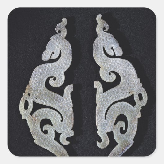 Two Dragons, c.475-221 BC Vierkante Sticker (Voorkant)