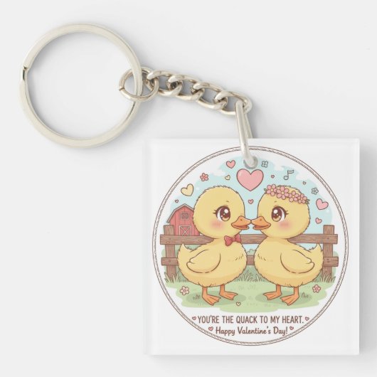 two ducks and love , you are the quack of my heart sleutelhanger (voorkant)