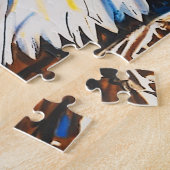 Two Eagles Talking - Amerikaanse vlag en kale adel Legpuzzel (Zijkant)