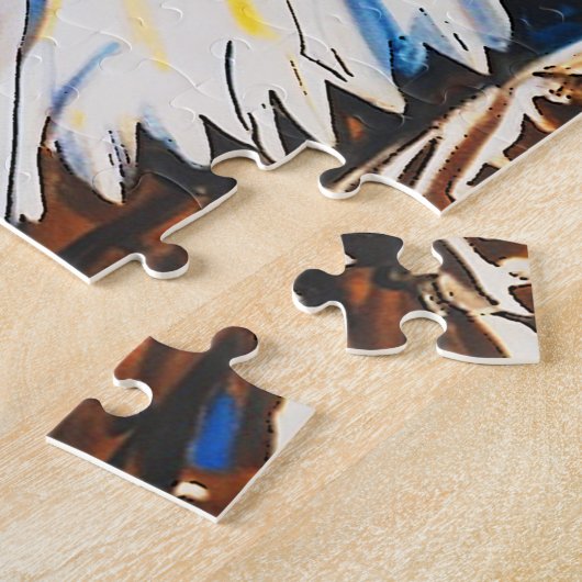 Two Eagles Talking - Amerikaanse vlag en kale adel Legpuzzel (Zijkant)