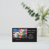 Two Eagles Talking - Amerikaanse vlag en kale adel Visitekaartje (Staand voorkant)