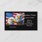 Two Eagles Talking - Amerikaanse vlag en kale adel Visitekaartje (Voorkant)