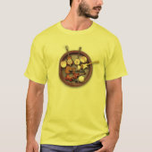Two-Egg Scrambler Mannen (afbeeldingen voor en ach T-shirt (Voorkant)