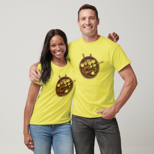Two-Egg Scrambler Mannen (afbeeldingen voor en ach T-shirt (Unisex)