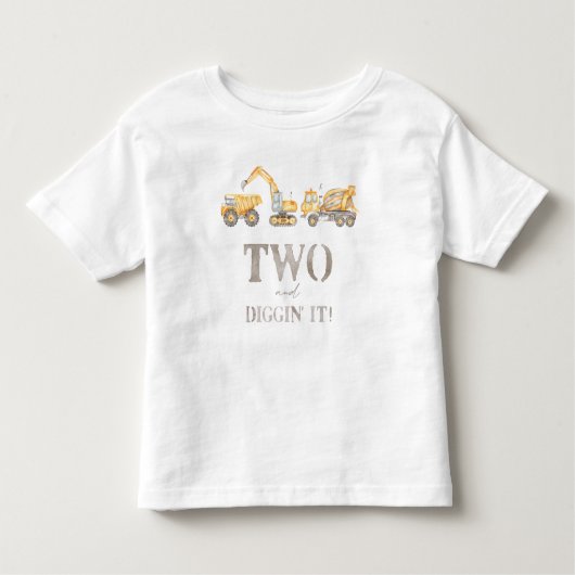 Two en Diggin' It Construction Verjaardag T-shirt (Voorkant)